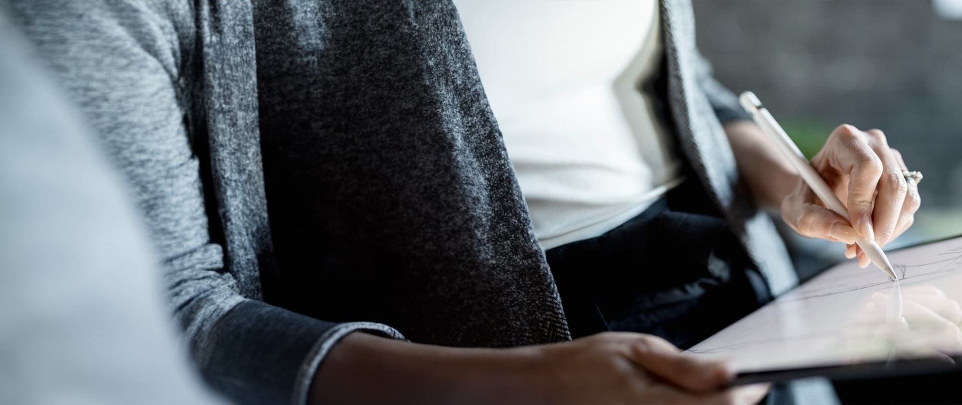 Writing on tablet Writing on tablet